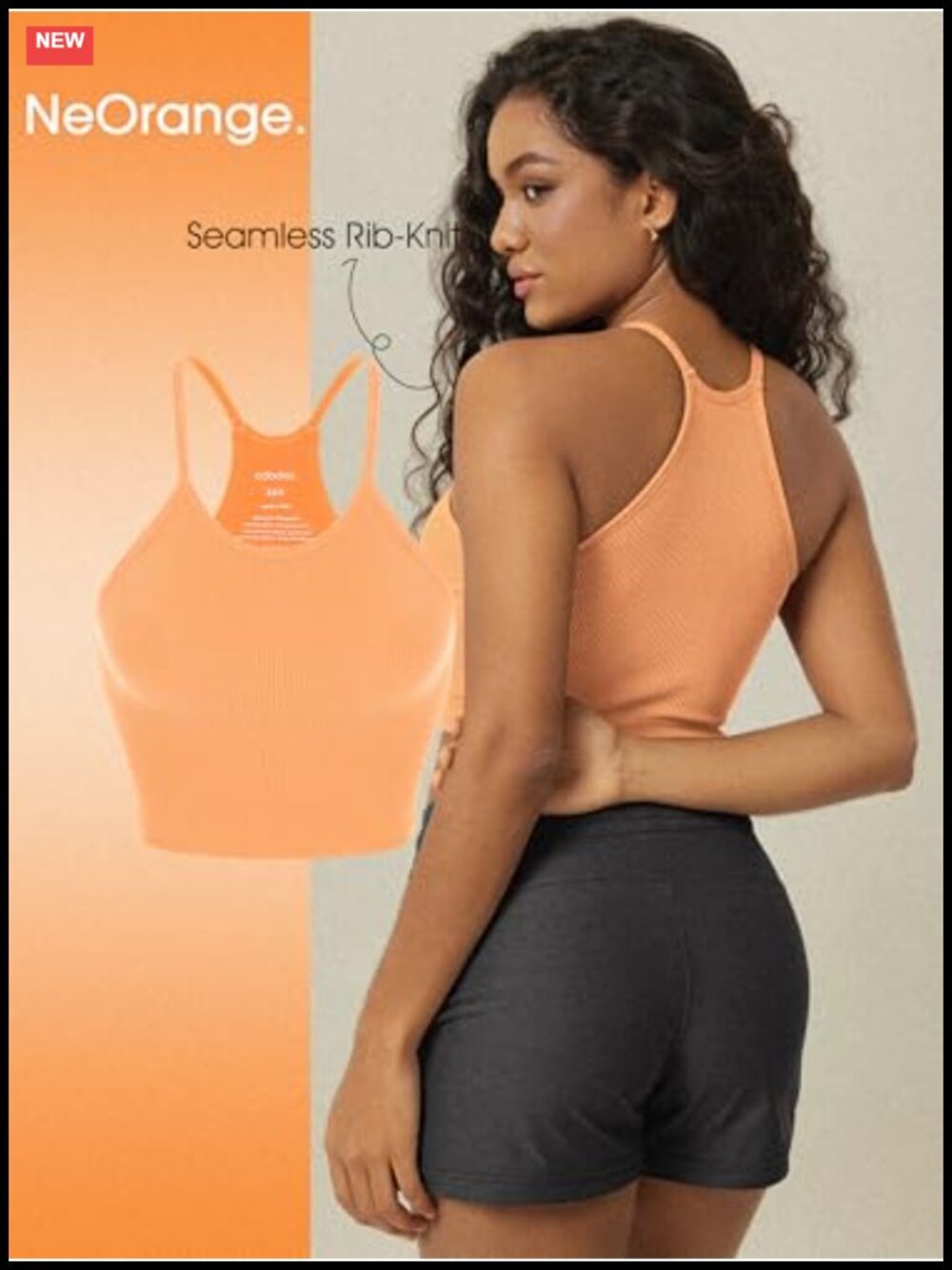 Seamless Rib-Knit Crop Tank 3-Pack Sleeveless Racerback - Picture 4 of 6